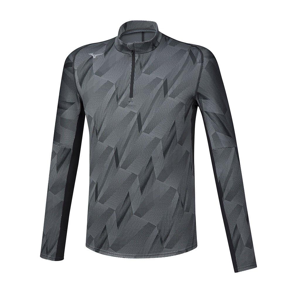 Mizuno Men's Sweashirt Jacquard Graphic HZ Black - QTAYVNO-95